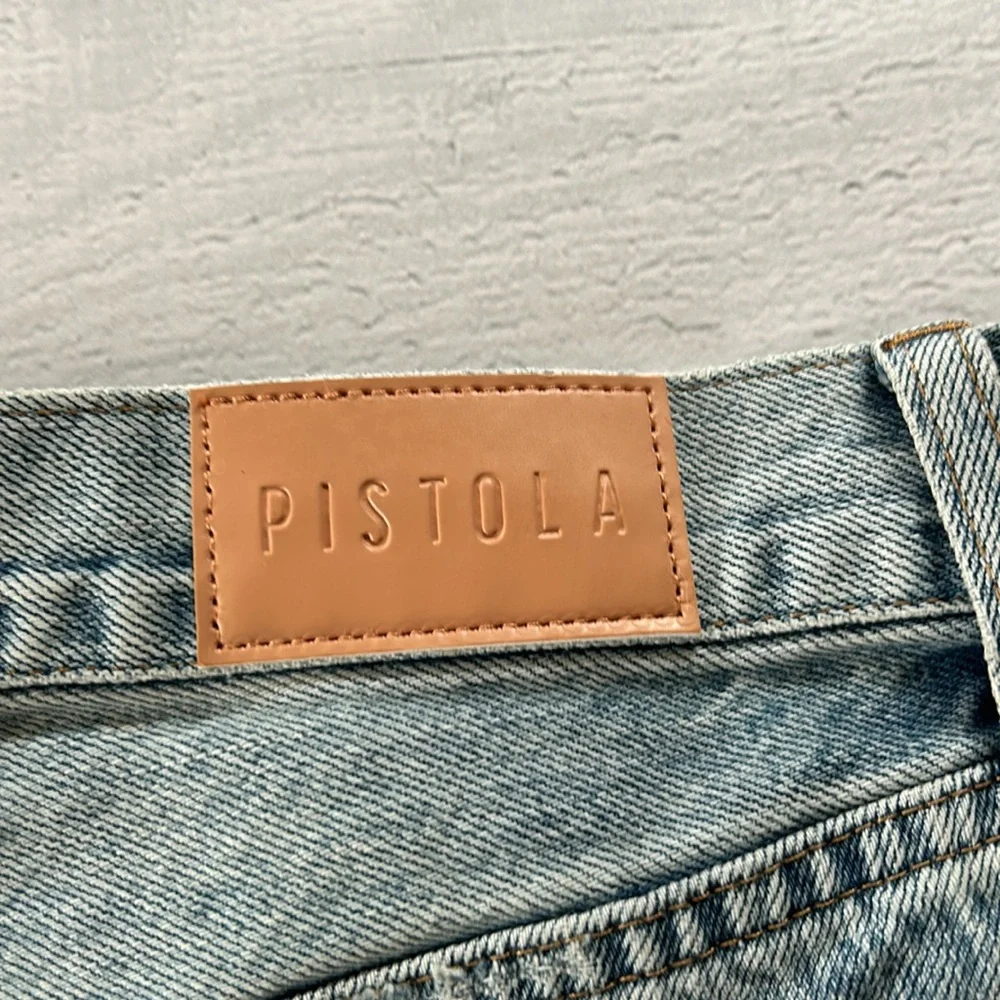 Pistola Nova Relaxed High Rise Cut Off Denim‎ Jean Shorts Size 26 Bowery Wash